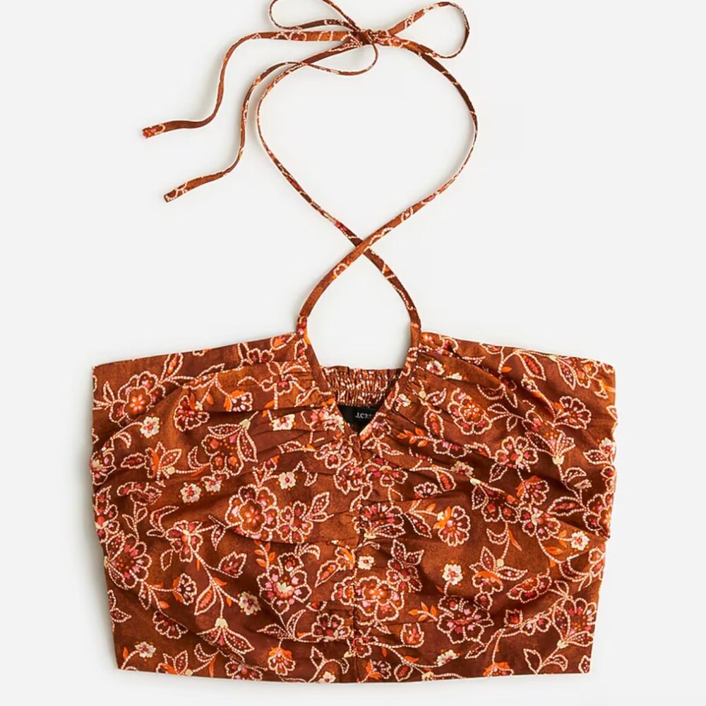 J. Crew V-Neck Halter Top in Vintage Vines | Size 8